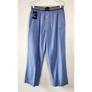 Polo Ralph Lauren Men's 100% Cotton Large Pony Pajama Bottoms, Light Blue, Large